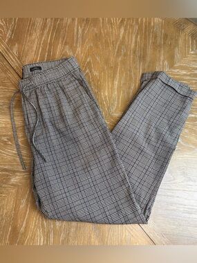 H&M Plaid Drawstring Plaid Pants
